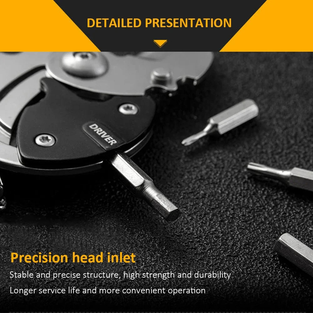 Multifunctional EDC Keychain Screwdriver Hex Coin Folding Pocket Tool