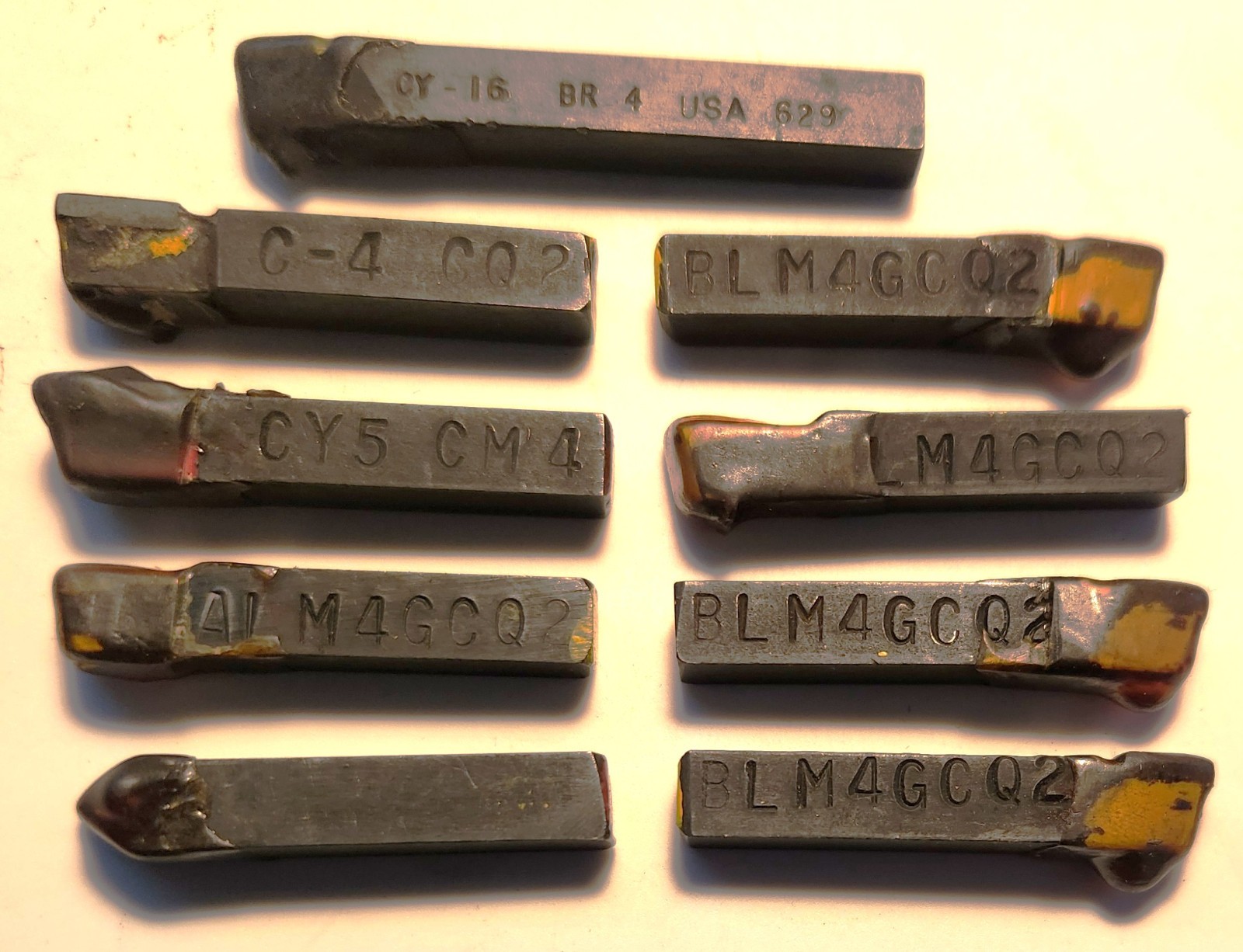 NINE (9) ASSORTED CARBIDE TIPPED METAL LATHE TOOL BITS - WENDT-SONIS MACHINIST