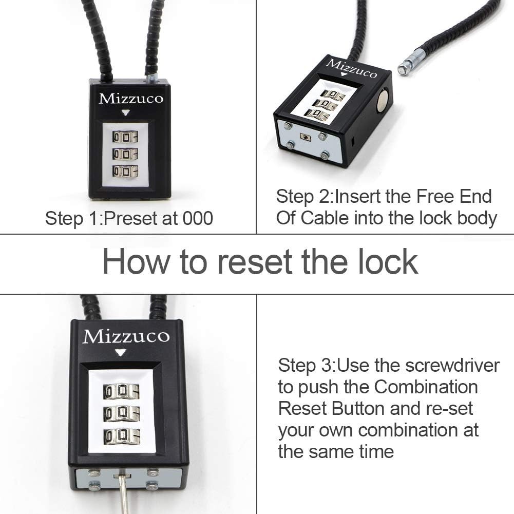 3-Digit Combination Trigger Lock & Cable Lock for Handguns, Rifles, Shotguns