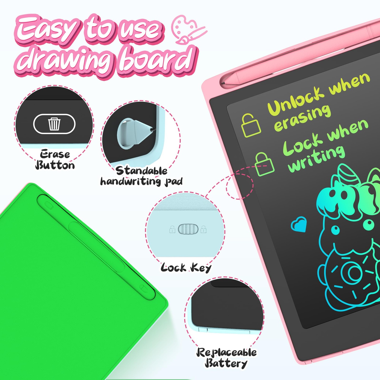 3 Pack LCD Writing Tablet, Colorful Toddler Drawing Tablet Doodle