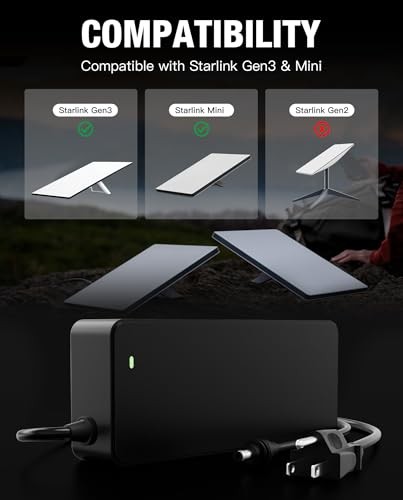 for Starlink Gen 3 Charger,57V 3.42A AC Power Adapter Compatible with Starlink