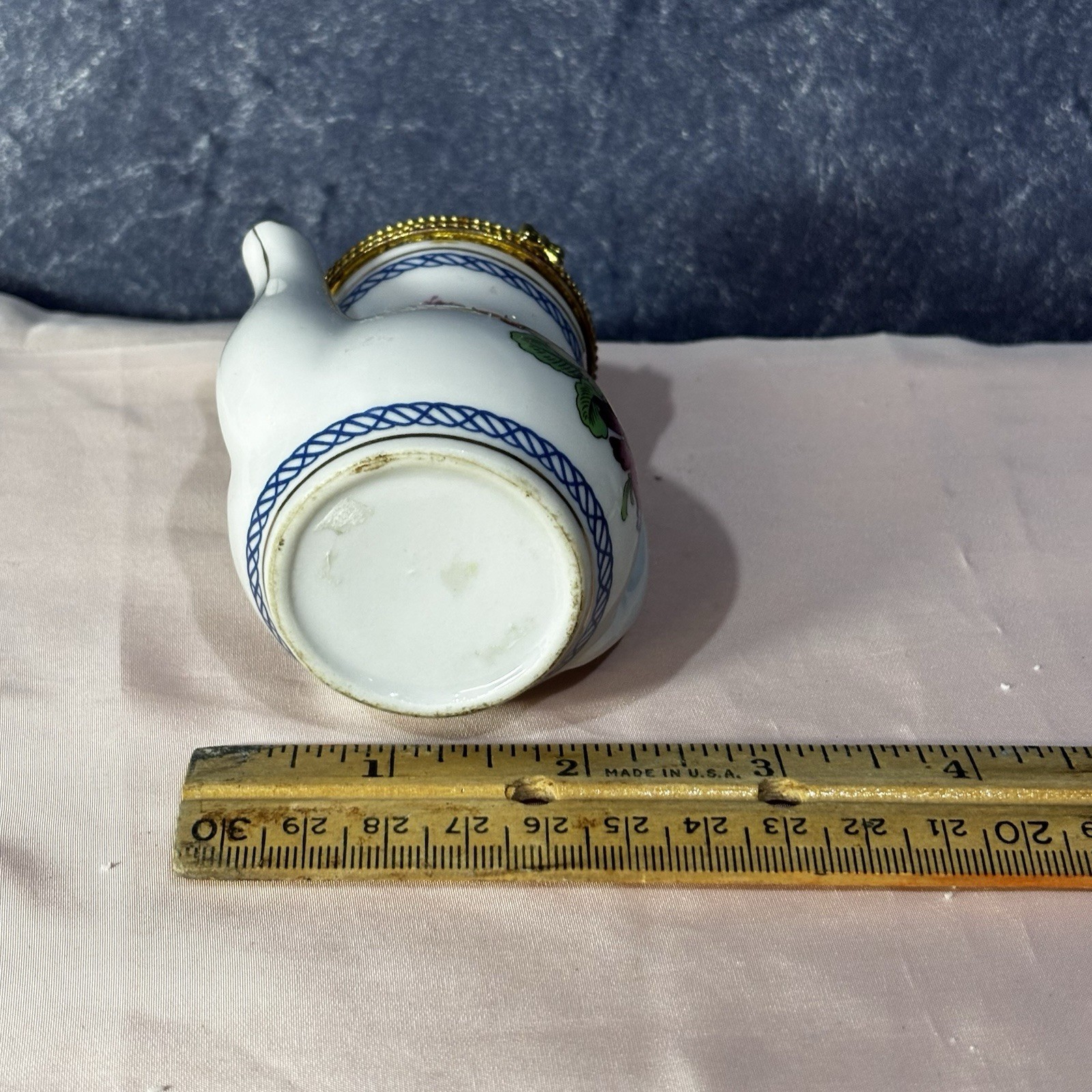 Trinket box teapot 3 inch hinge broken 2168z