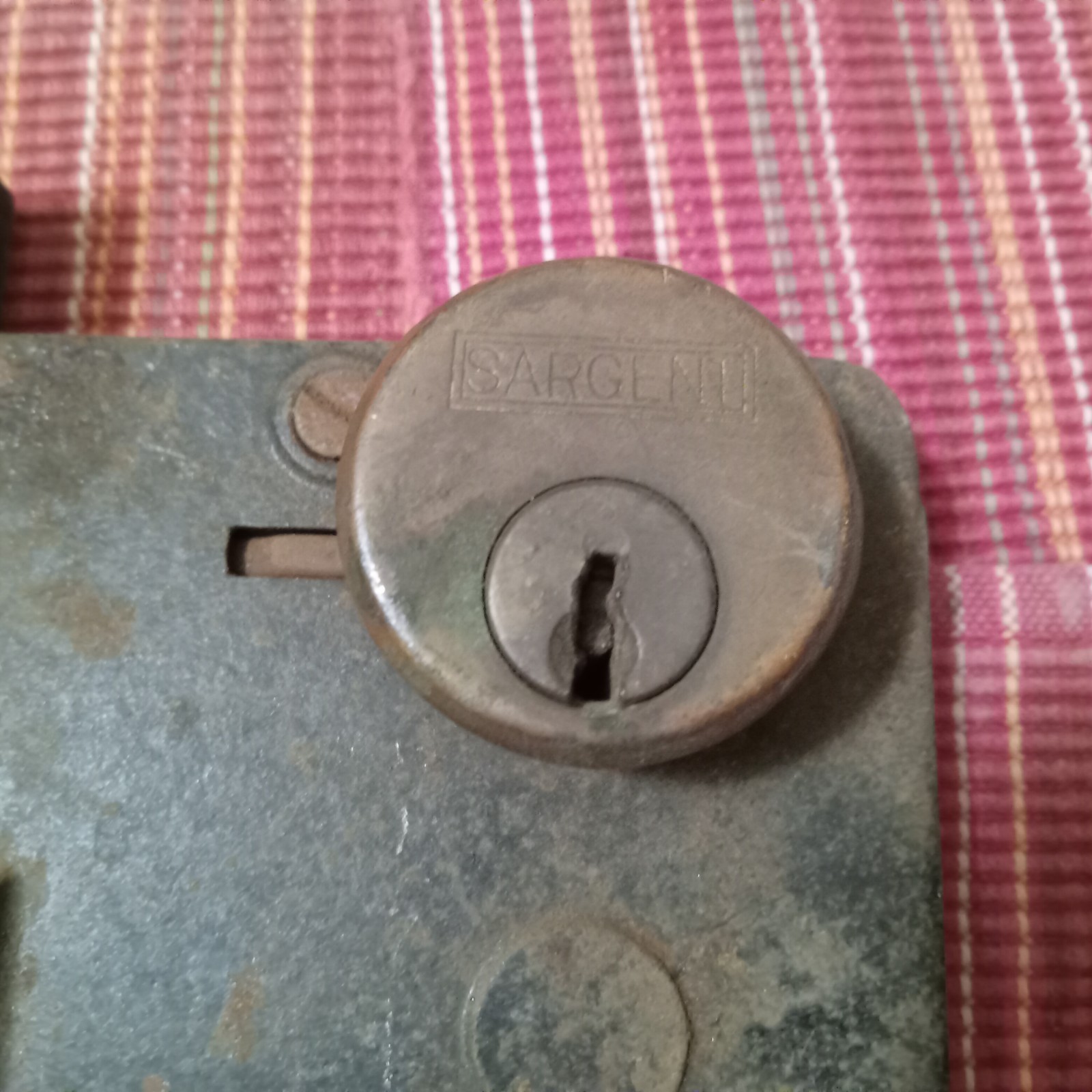Antique Sargent Push Button Mortise Lock No Key