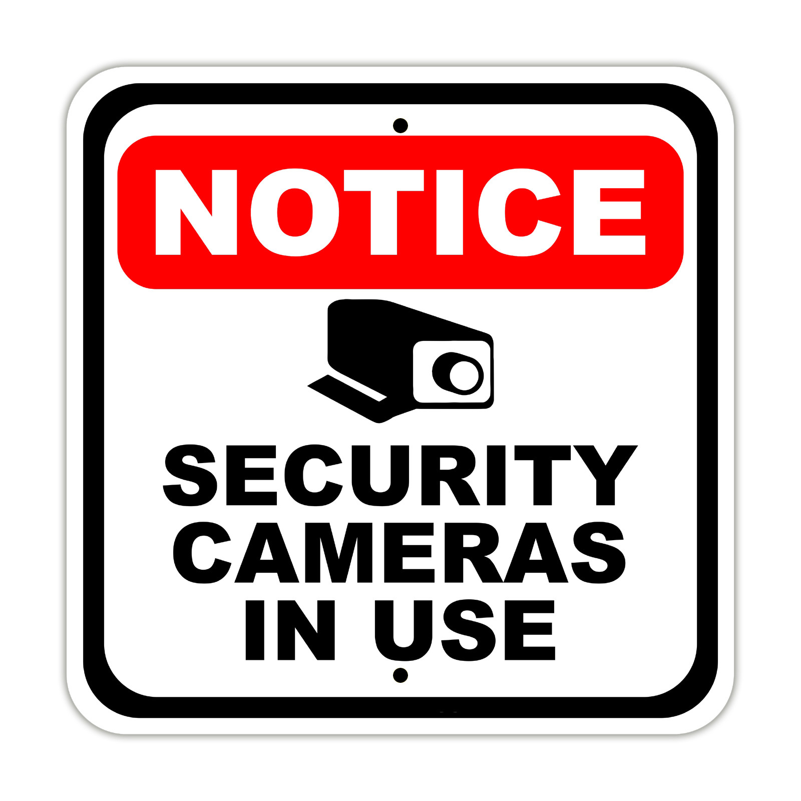 Notice Security Cameras In Use Wall Art Decor Novelty Aluminum Metal Sign