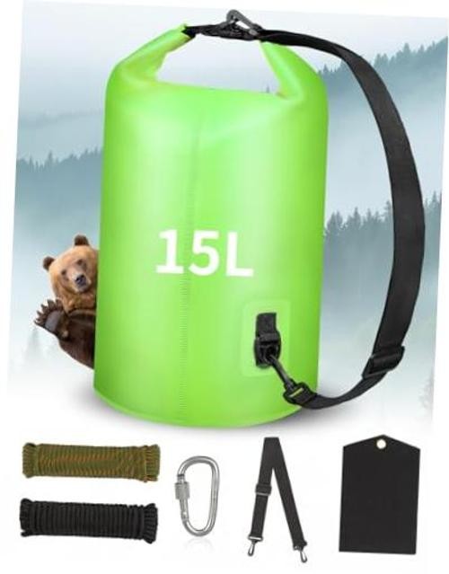 Bear Bag Hanging System - 15L Heavy Duty Waterproof Bear Proof Food Green 1-set
