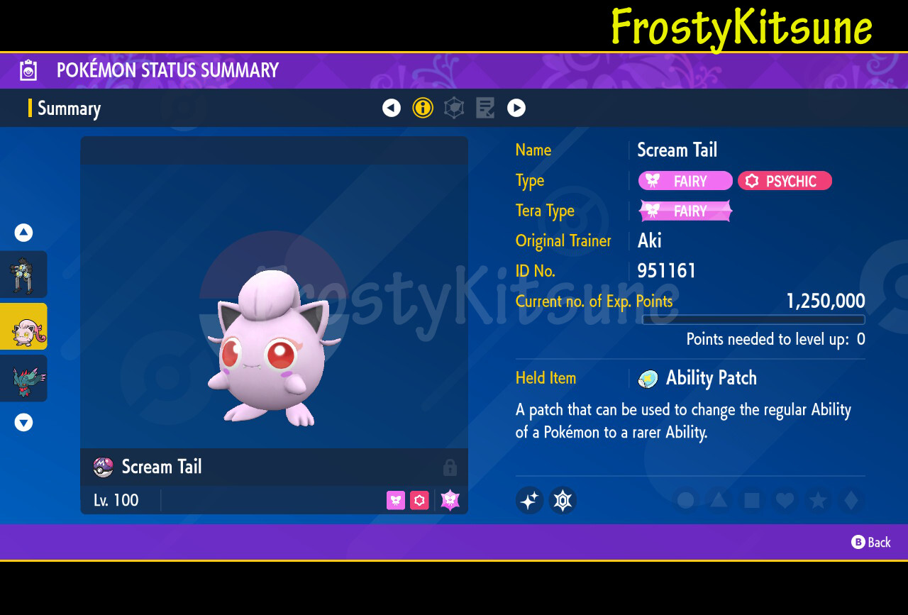6IV Scream Tail Shiny & Non-Shiny Paradox Pokemon Scarlet & Violet