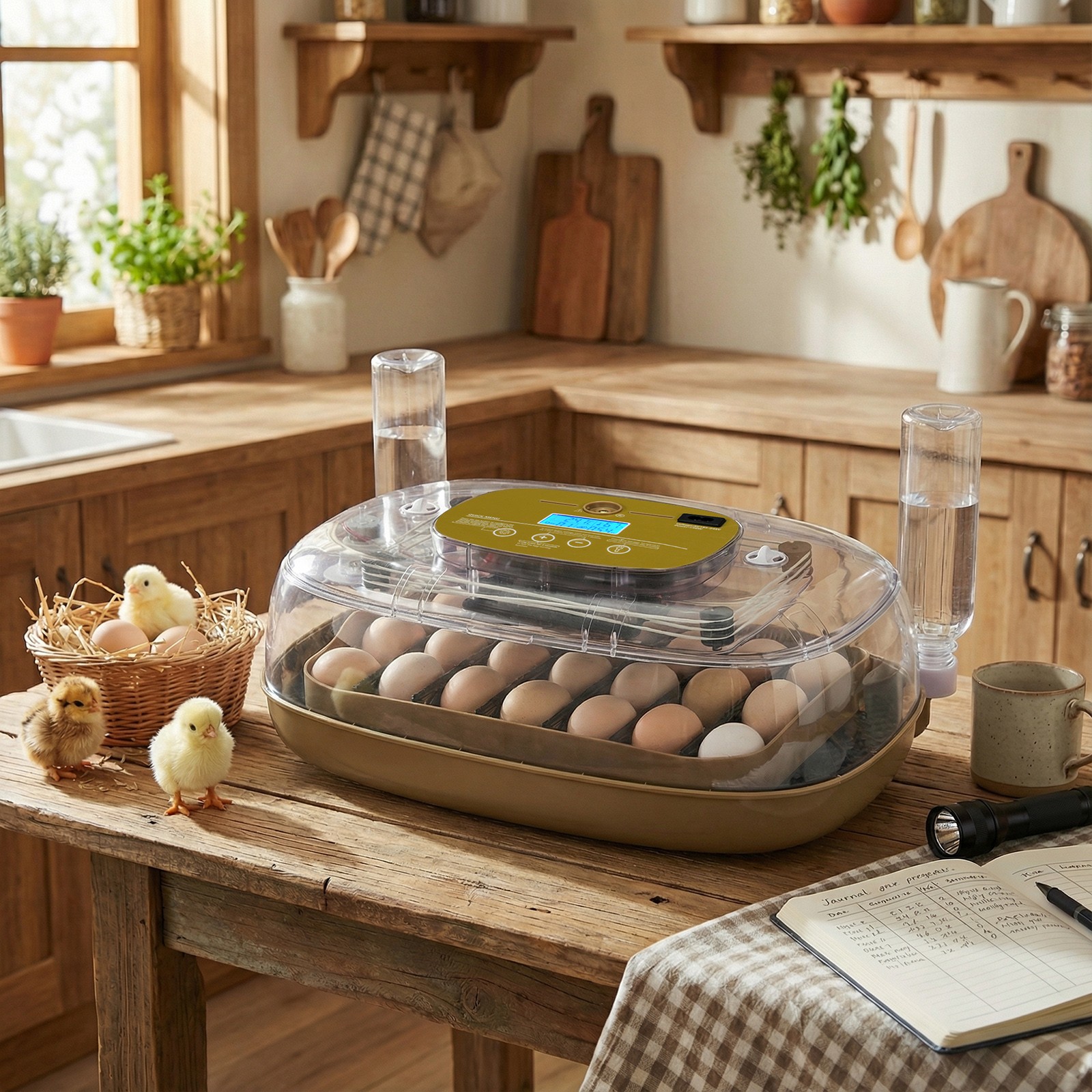 24 Egg Incubator with Automatic Egg Turning Egg Hatching Temp & Humidity Control