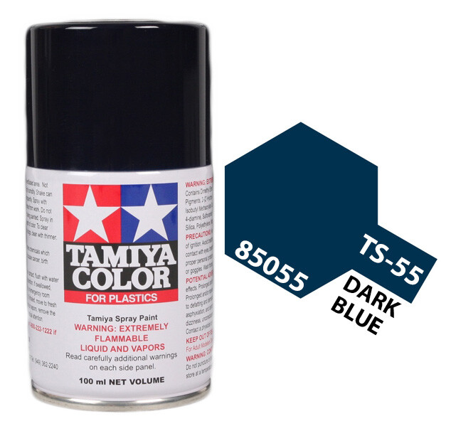 Tamiya 85055 TS-55 Dark Blue Lacquer Spray Paint 100ml - US