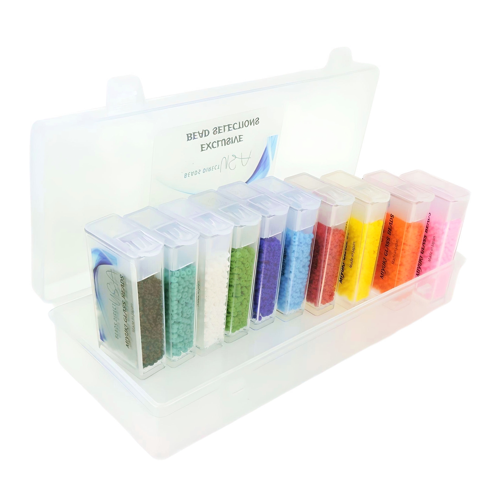 Set of 10 Colors - Miyuki Size 11/0 Round Seed Beads, 100 Grams - Basic Opaques