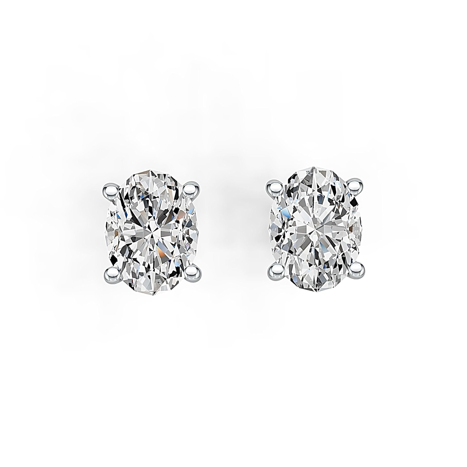 Sterling Silver Semi Mount Earrings Setting Oval OV 8X6mm Stud