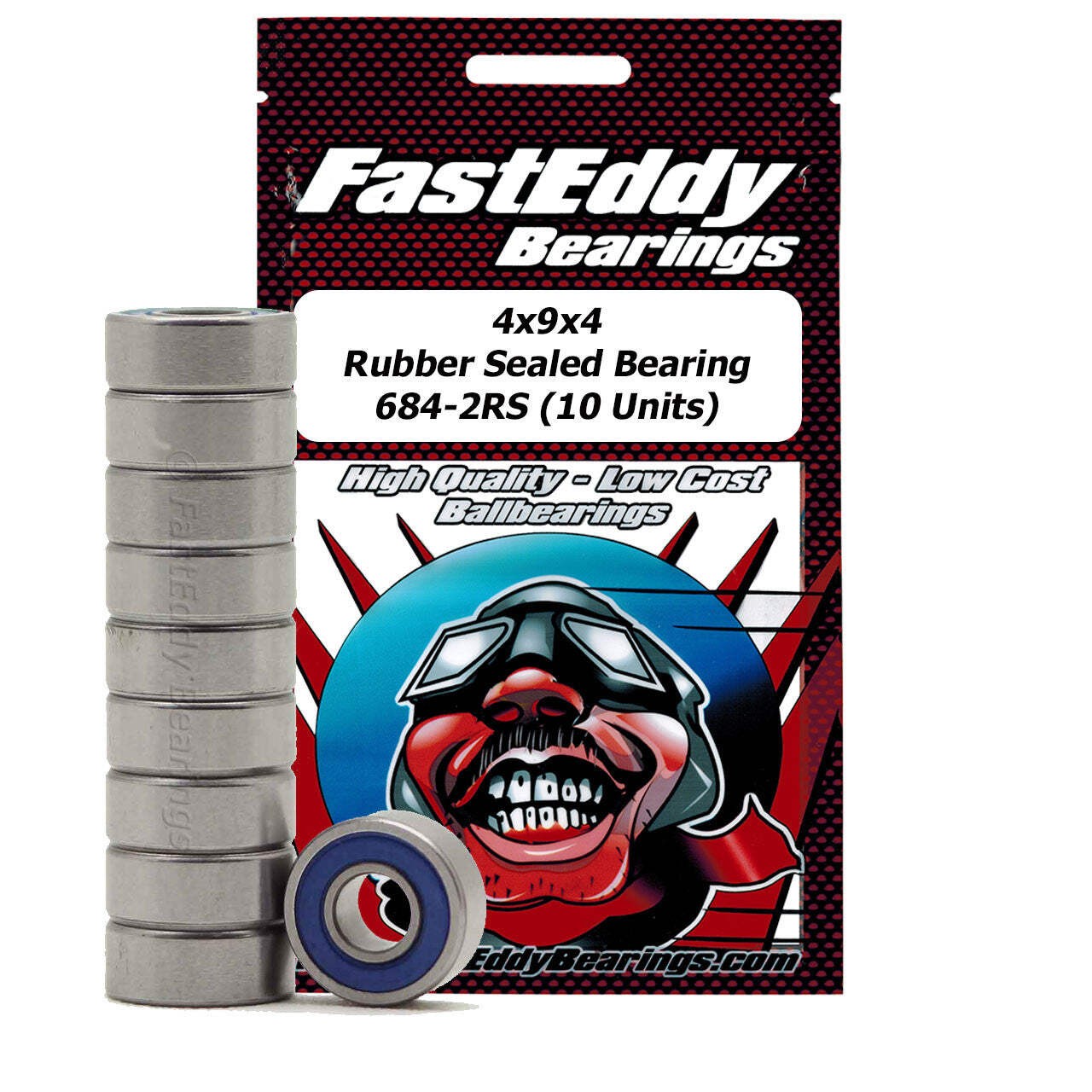 4x9x4 Rubber Sealed Bearing 684-2RS 10 Units