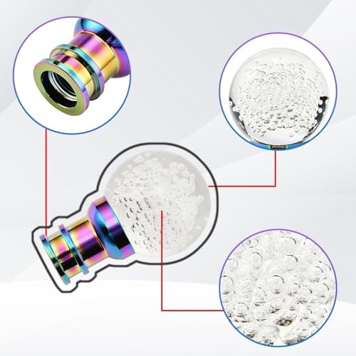 LED Luminous Crystal Gear Shifter Knob Spherical Crystal Bubbles Designed