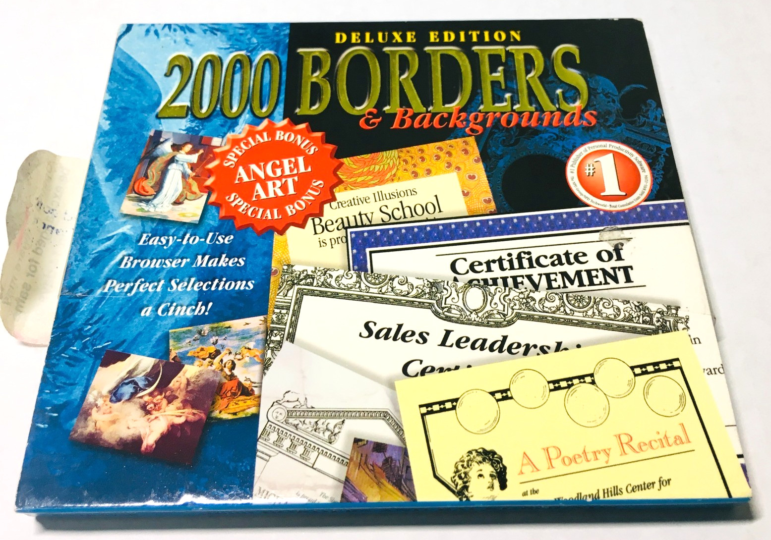 2000 Borders & Backgrounds Deluxe Edition PC CD ROM Windows 98SE XP Compatible
