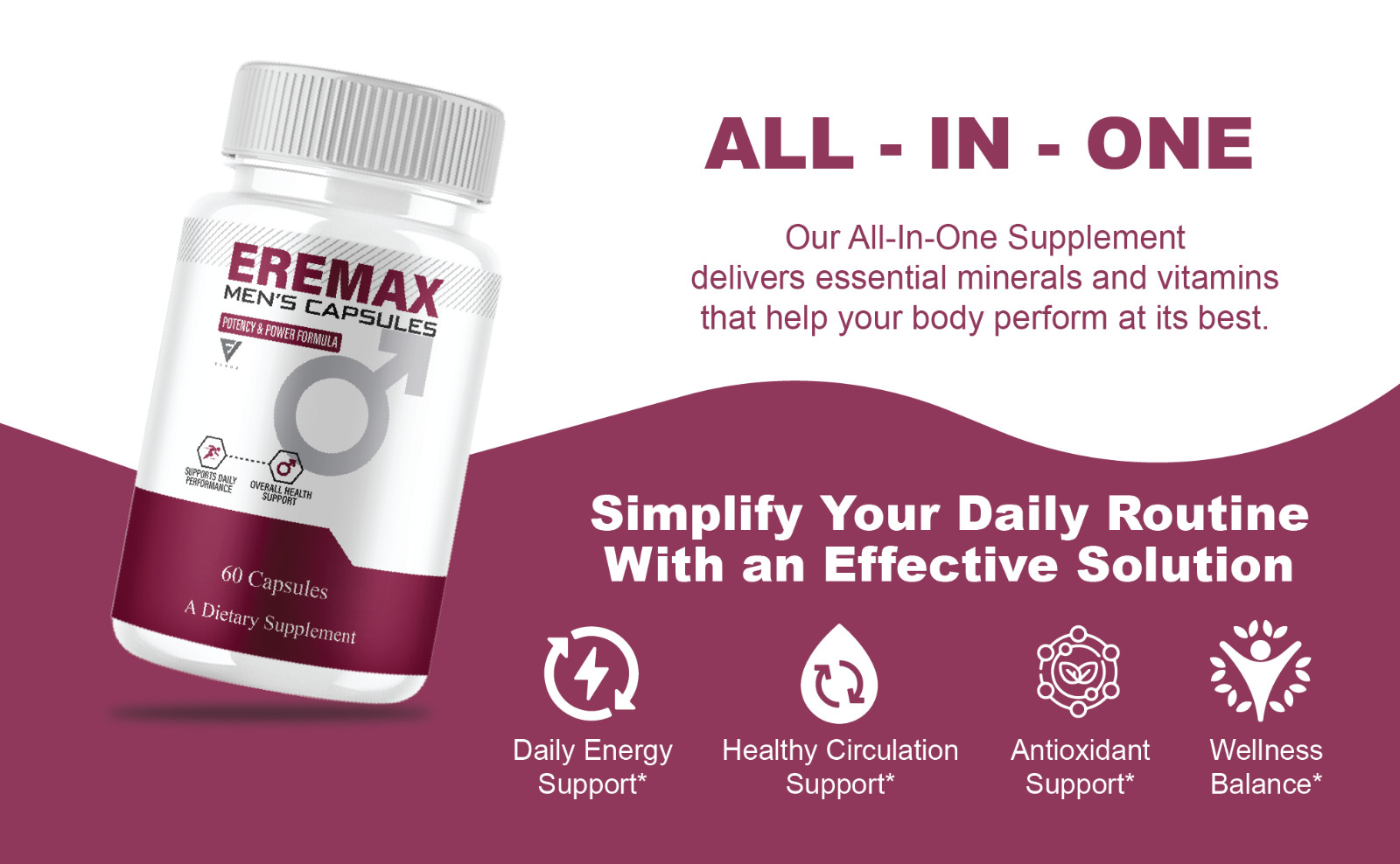 (5 Pack) Eremax Capsules, Eremax Premium Performance Supplement (300 Capsules)