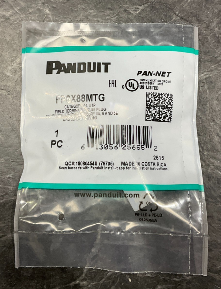 Panduit CAT6a RJ45 Plug blue FP6X88MTG 💚❤️💚❤️ BRAND NEW! SEALED! 💚❤️💚❤️