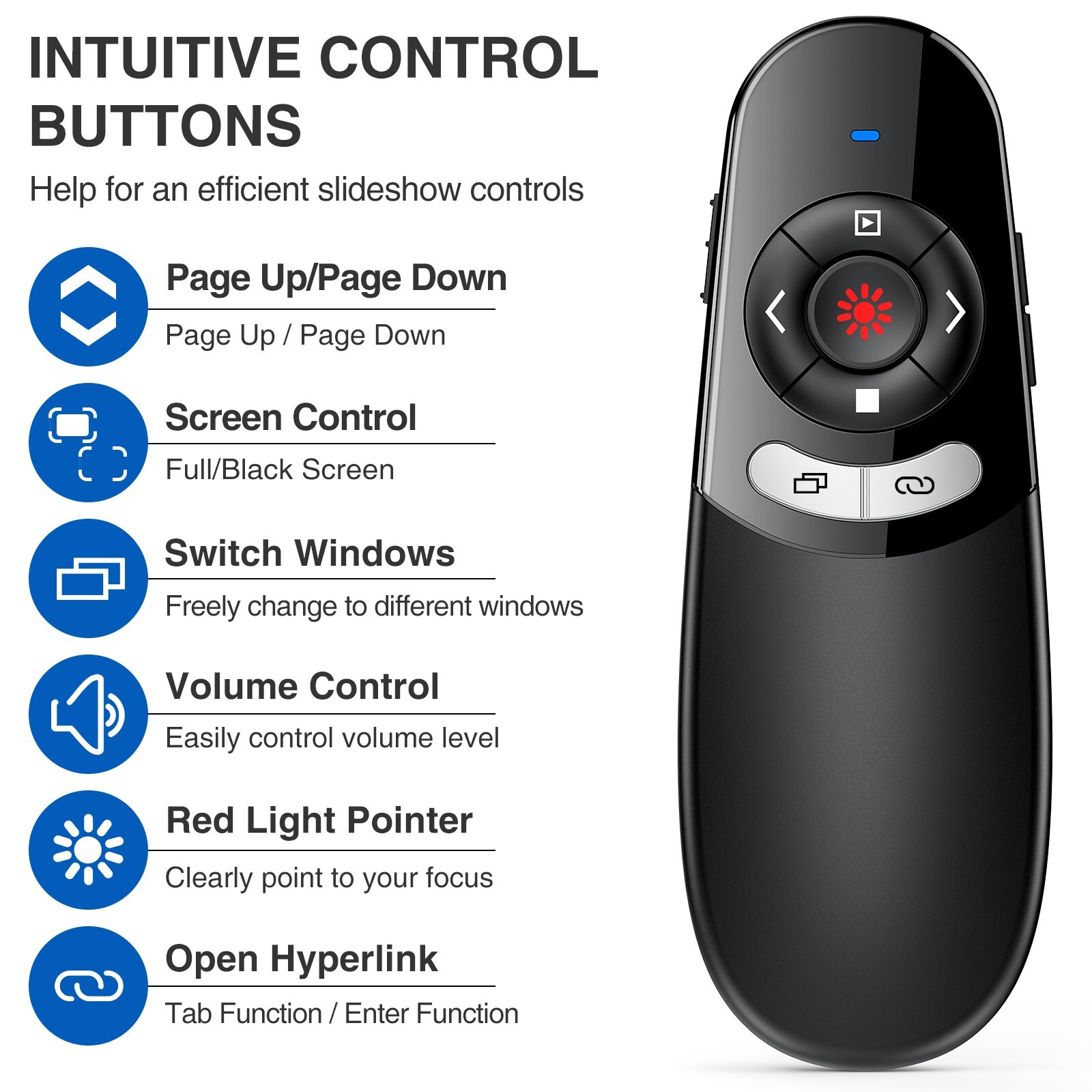 2 in 1 Type C and USB Presentation Clicker Powerpoint Presentations for Mac,PC