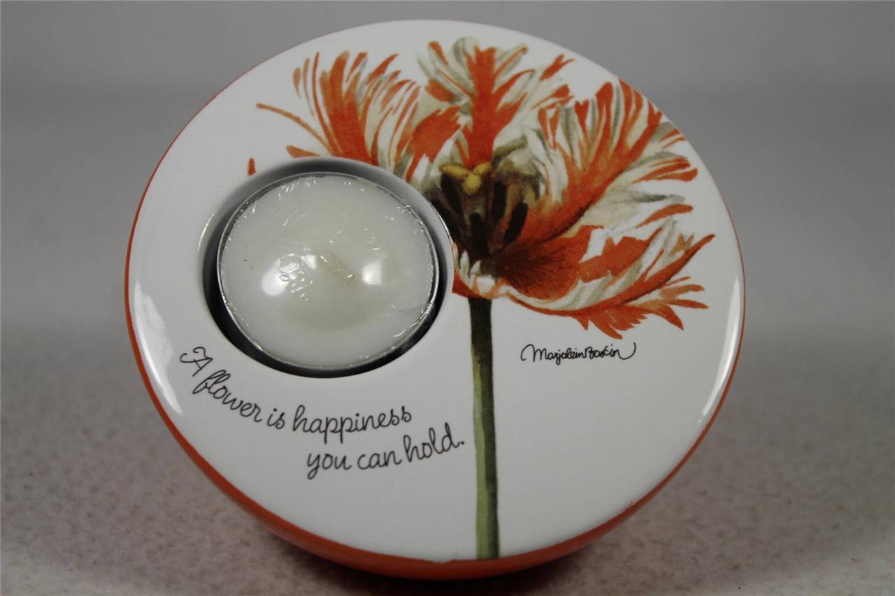 Nature's Journey 'Happiness'-A Flower Is...Tealight Holder by Demdaco #16613 NEW