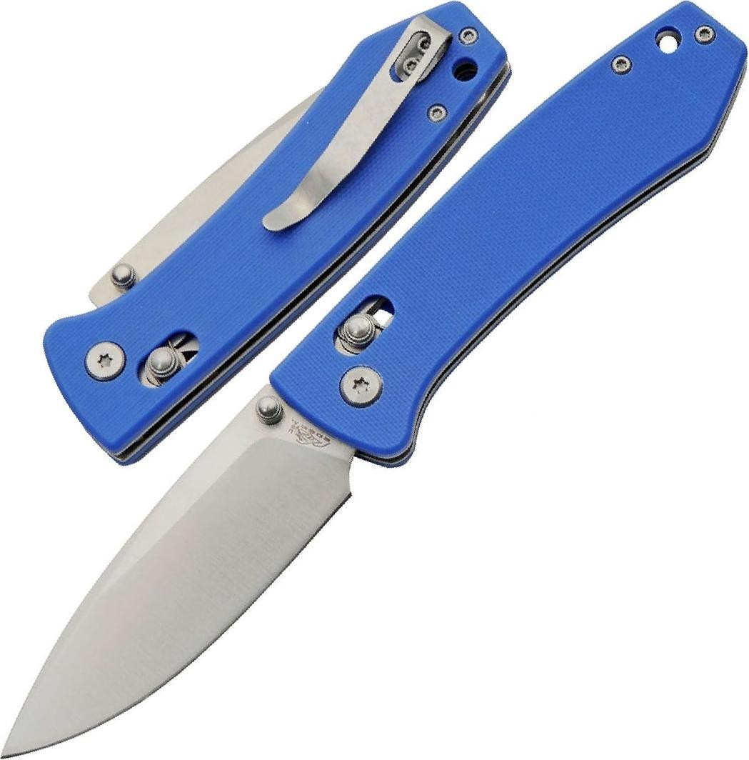 Spring-Assist Pocket Knife | 3.25in Stainless Steel Blade Blue G10 Handle