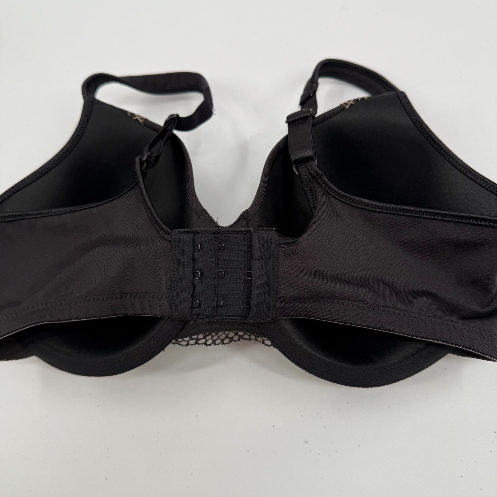 Bali One Smooth U Side Support Underwire Bra 36D Black Lace Style 3547