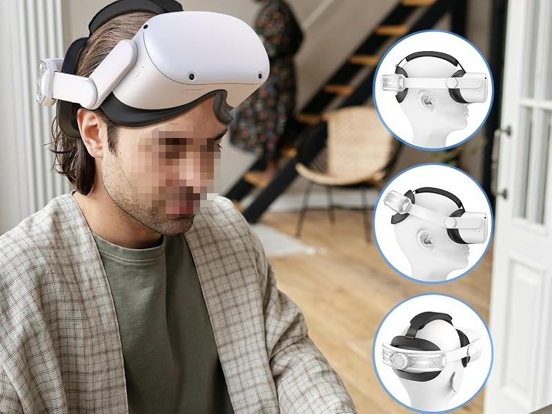 Adjustable Head Strap for Meta Quest 2 / Oculus Quest 2 VR Headset Soft Cushion