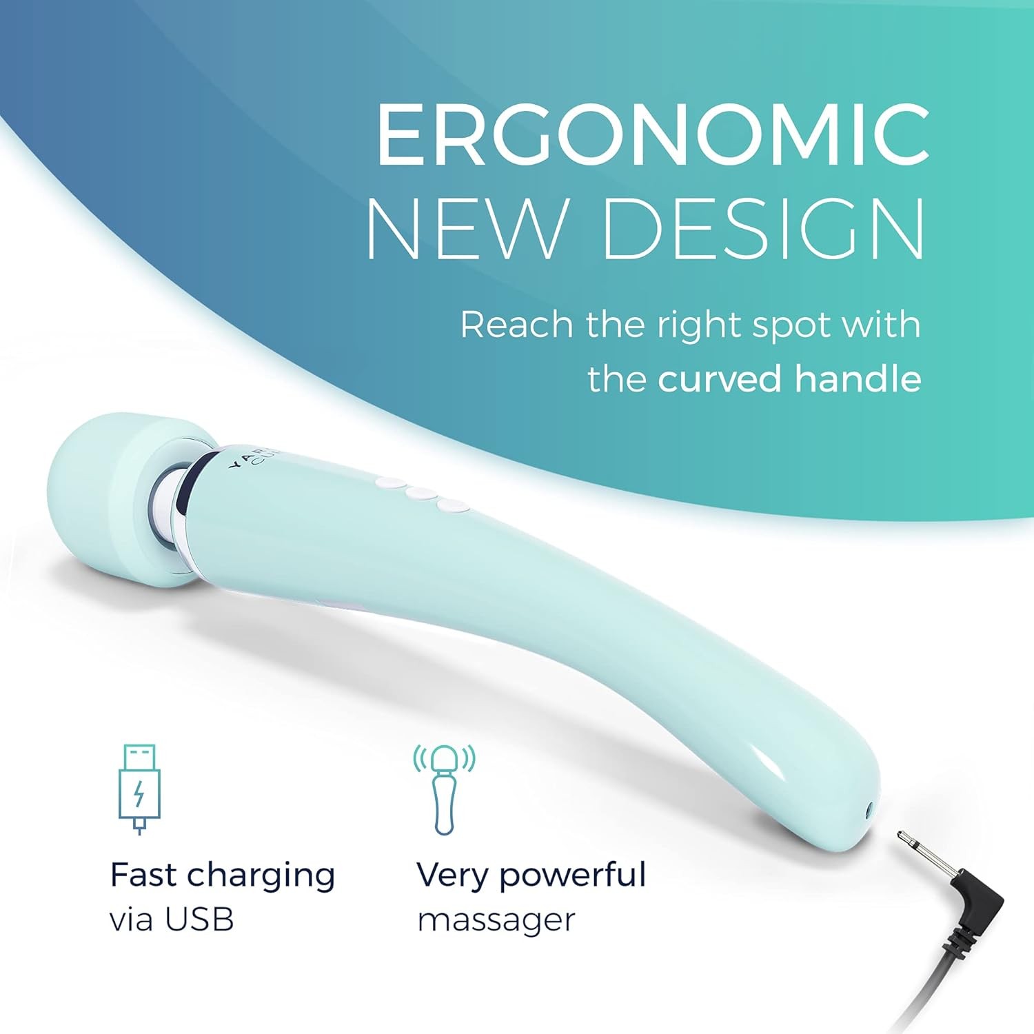 Curve Cordless Therapy Device - 8 Powerful Speeds and 20 Patterns - Rechargeable