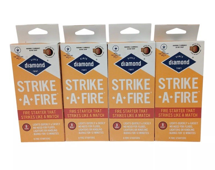 (4-PACK) Diamond Strike-A-Fire Starter Match Sticks Firestarter Logs 12min. Burn