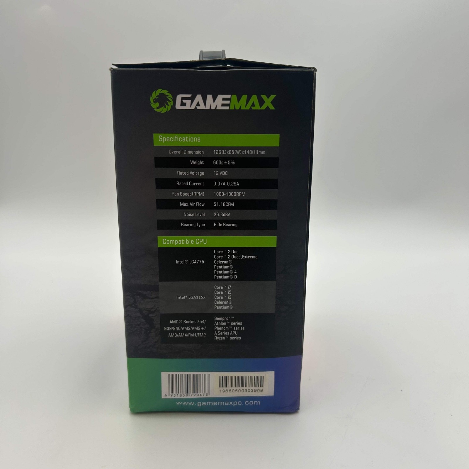 GameMax Gamma 500-Rainbow CPU Cooler Black Used w/ Box