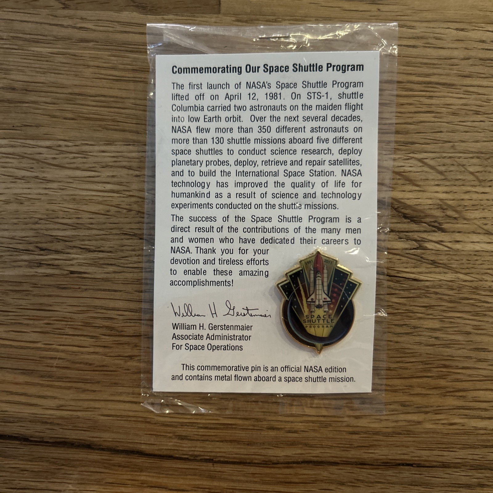 Space Shuttle Program Pin