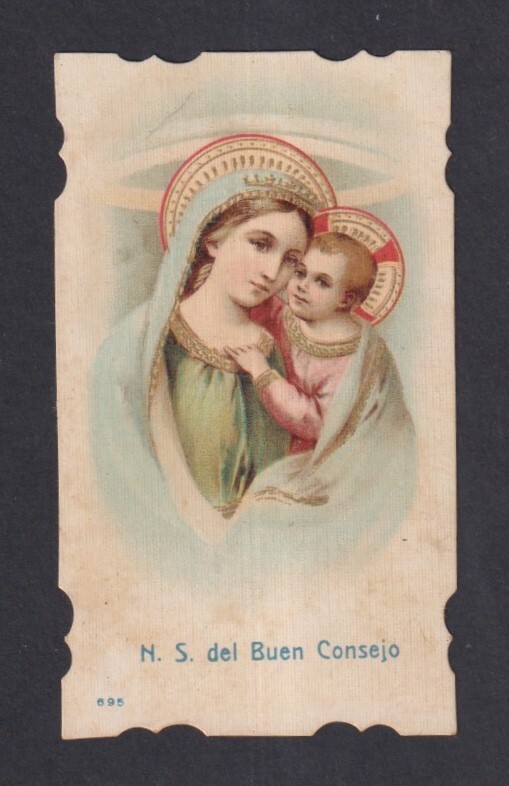 Holy card antique de la Virgin del Buen Consejo santino image pieuses estampa