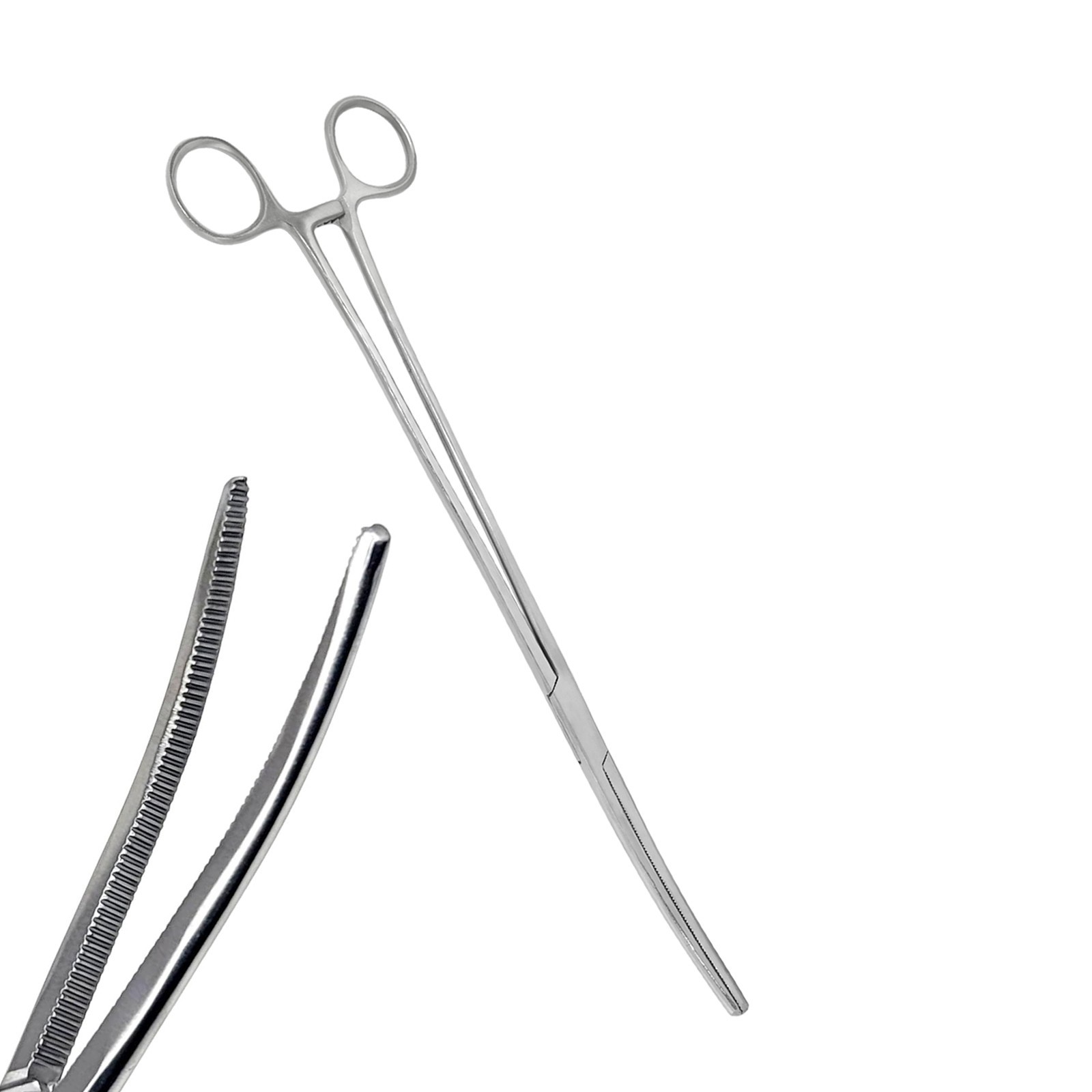 24" Mega Long Forceps Curved Tip Stainless Steel Hemostatic Clamps
