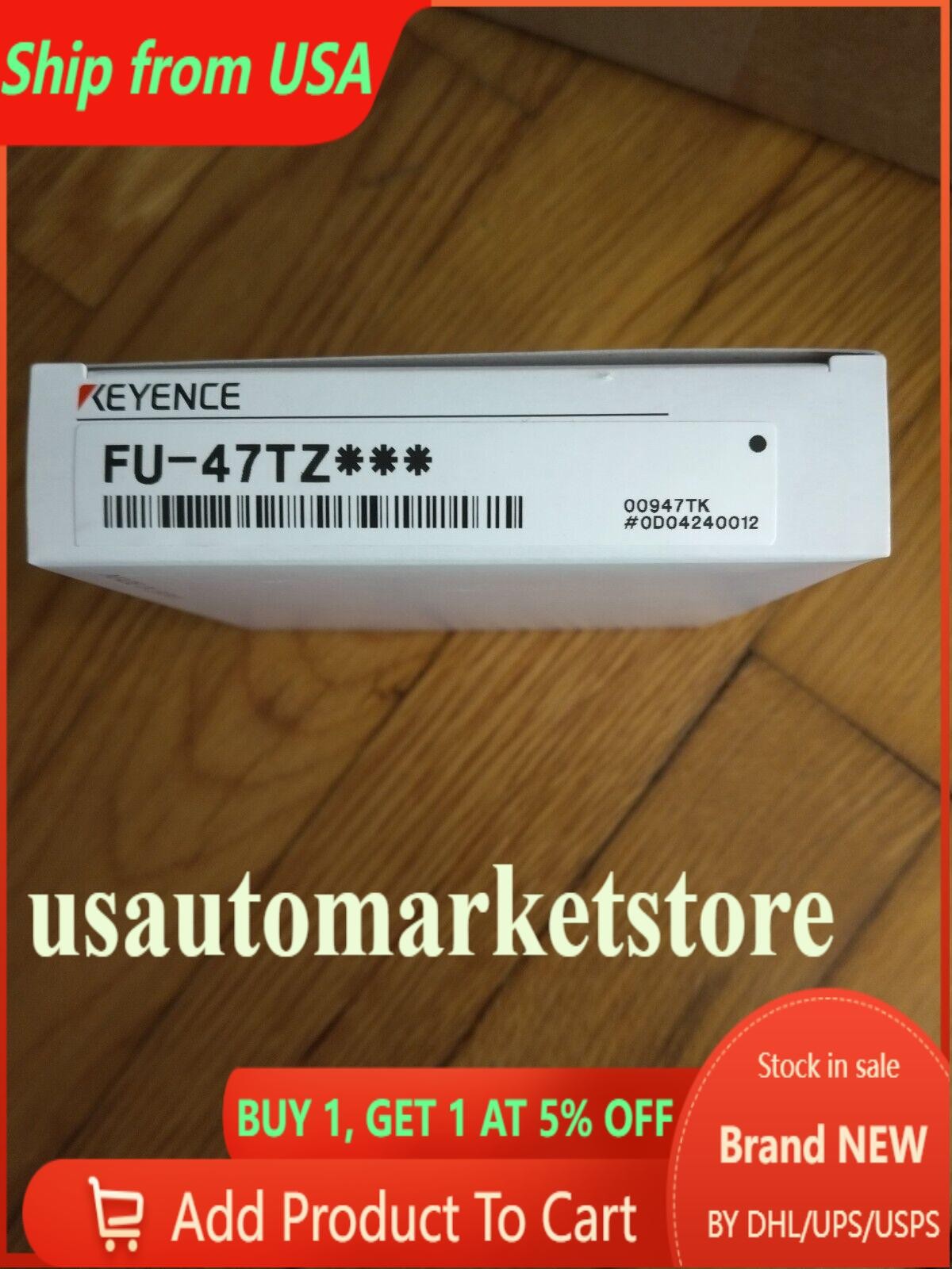 New In Box Keyence FU-47TZ Fiber Optic Sensor Switch FU47TZ Cable