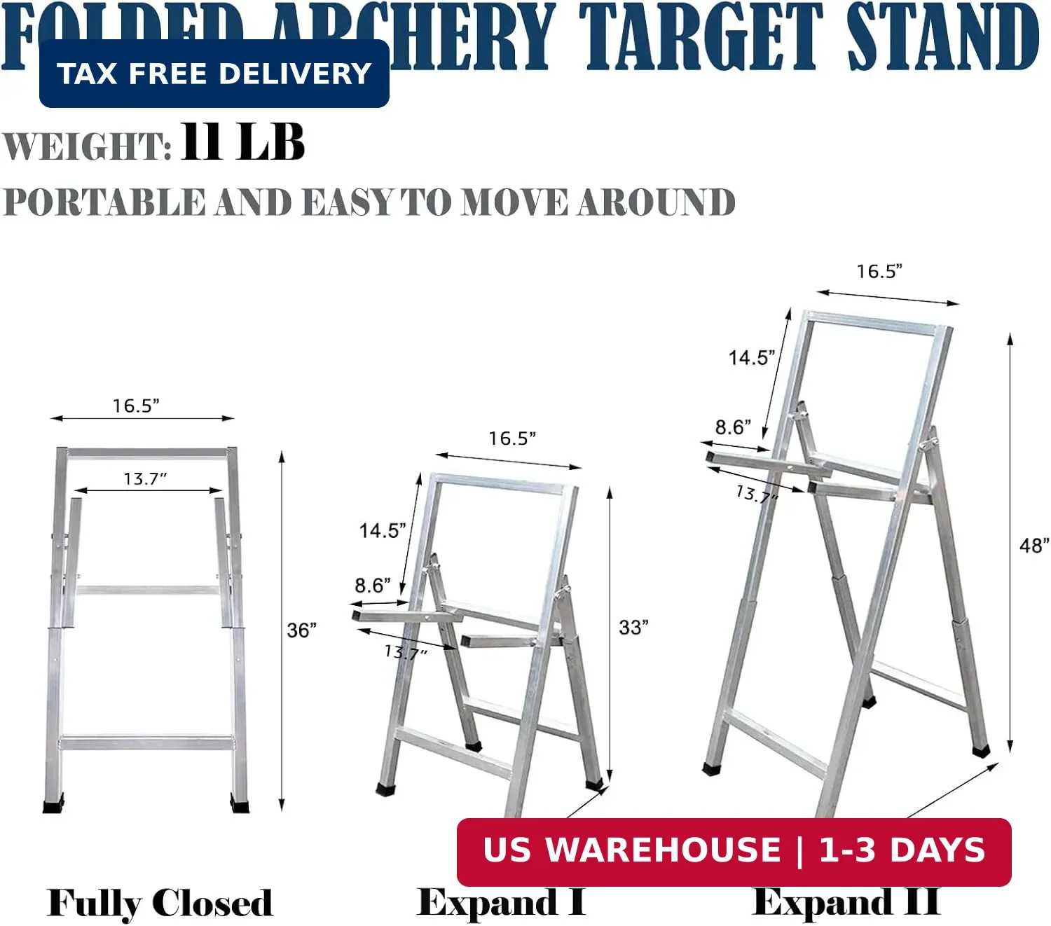 Archery Target Stand for Backyard, Foldable Metal Archery Target Stands for Stra