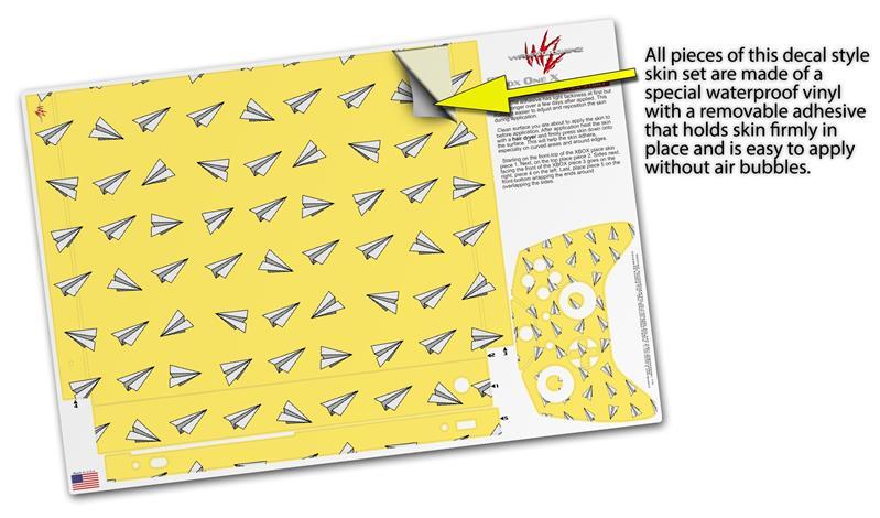 Skin for XBOX One X Console Controller Paper Planes Yellow Decal