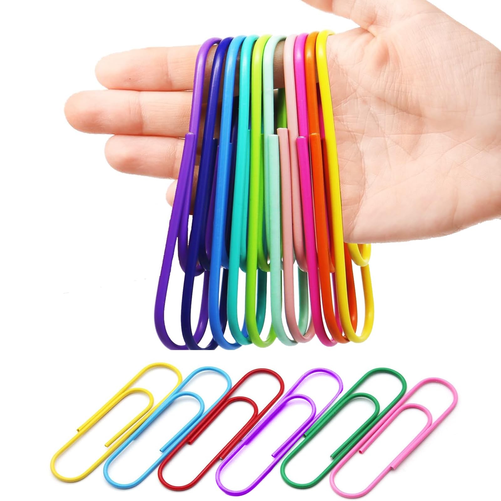 4 Inch Jumbo Paper Clips set Vinyl Coated Extra Large set 50 Pack