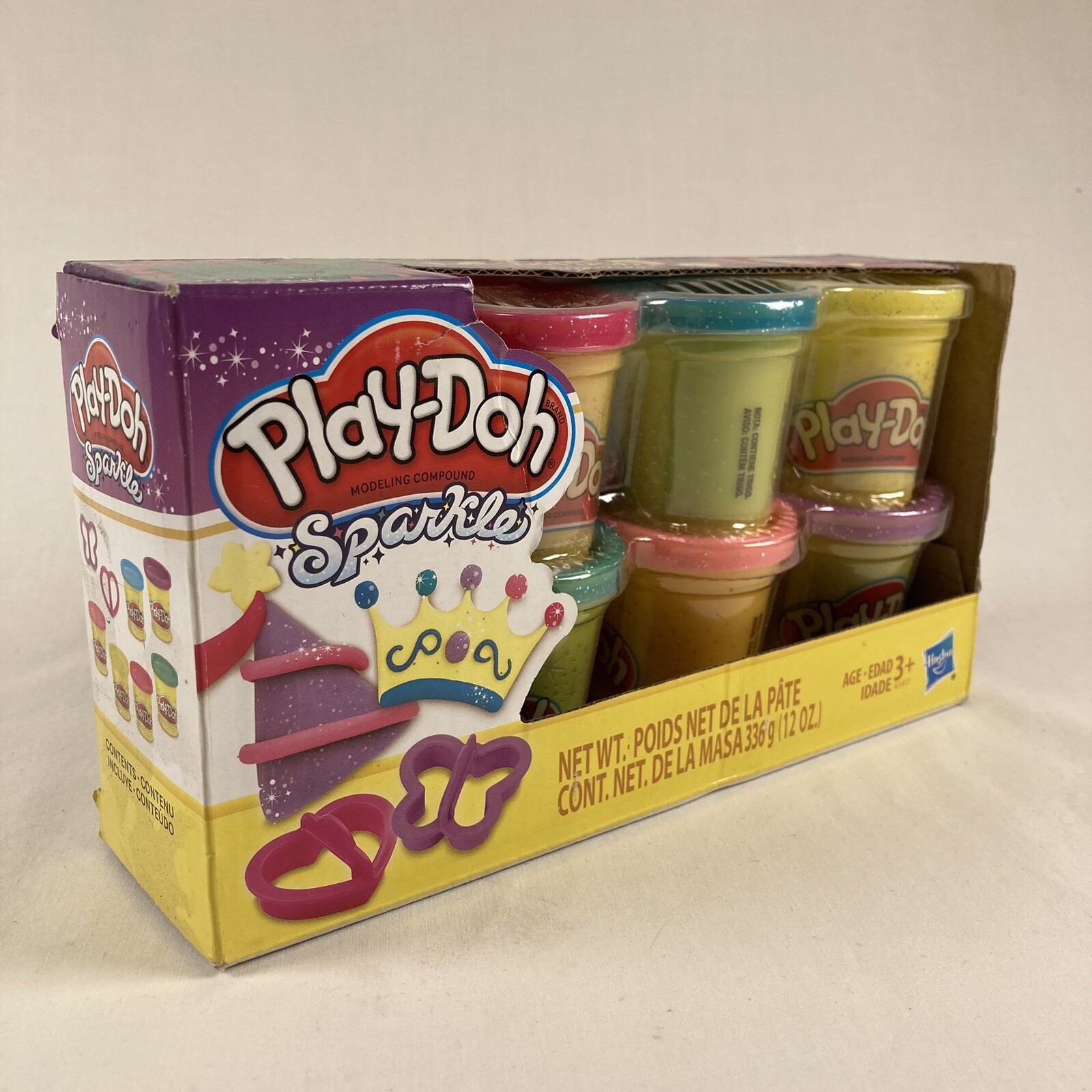 Hasbro Play-Doh Sparkle Compound 6 Color Collection New w/Cutters