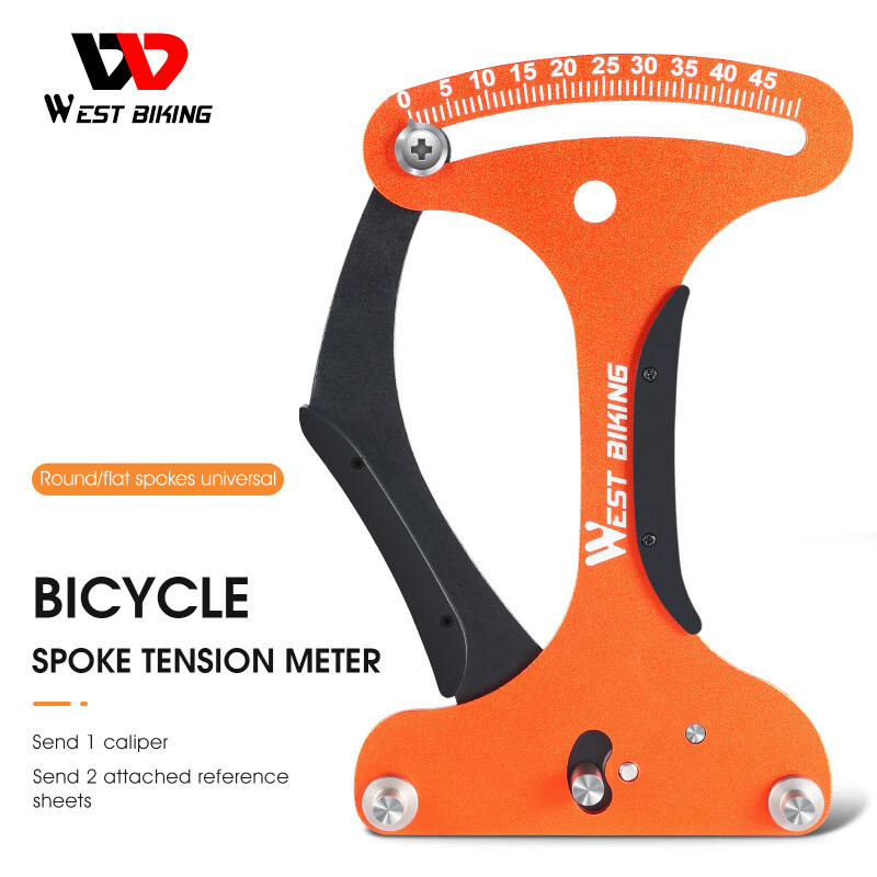 WEST BIKING Bike Wheel Checker Spoke Tension Meter Tensiometer Repair ToolOrange
