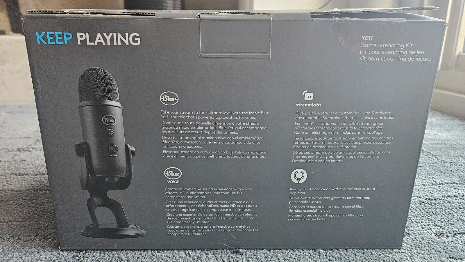 Logitech - Blue Yeti Game Streaming USB Condenser Microphone Kit with Blue NEW