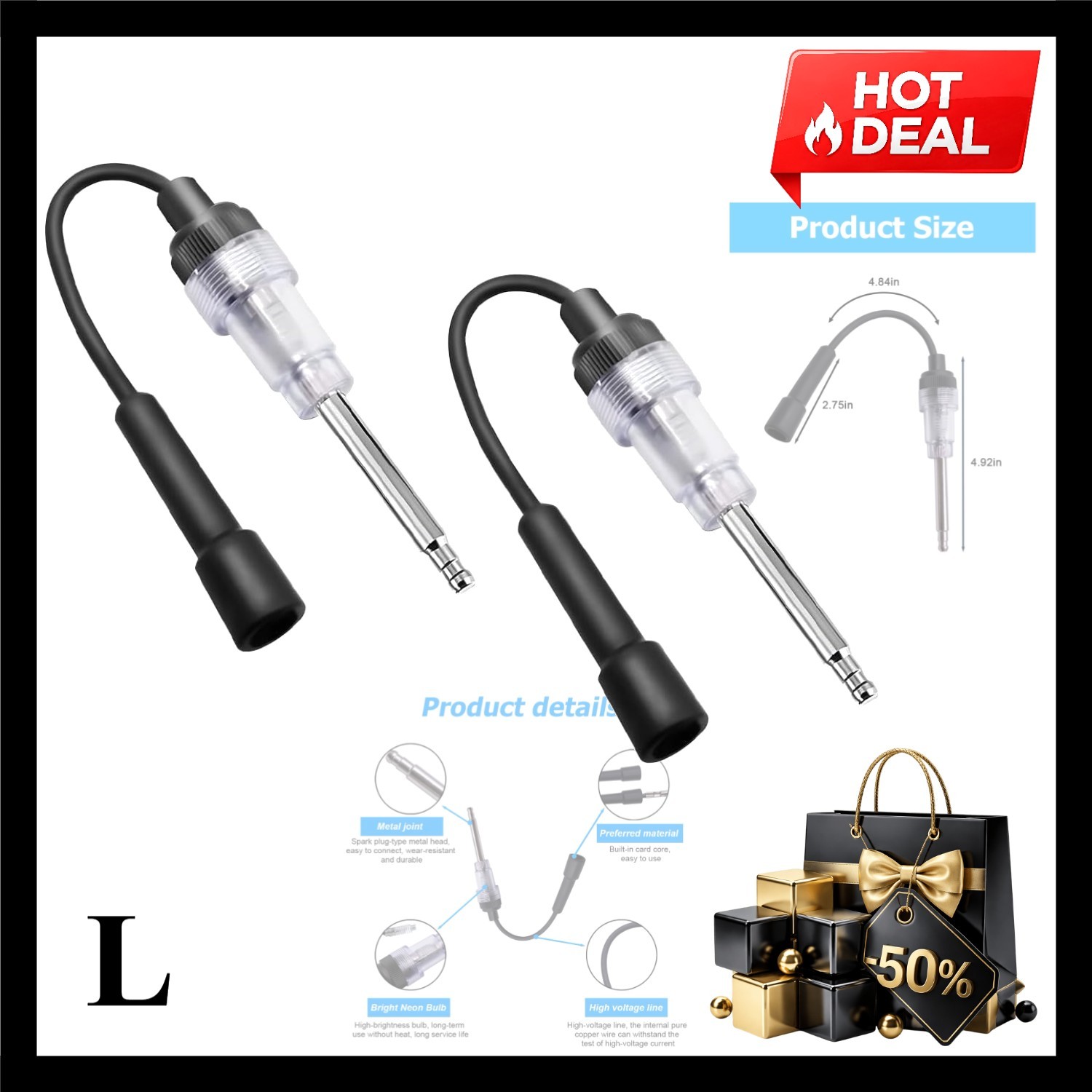 Car Inline Spark Plug , Automotive Engine Ignition Spark Plug Light Checker, ...
