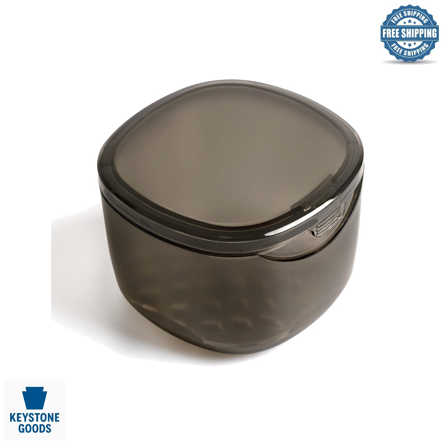 Upgraded Transparent Grey Denture & Retainer Cleaning Case