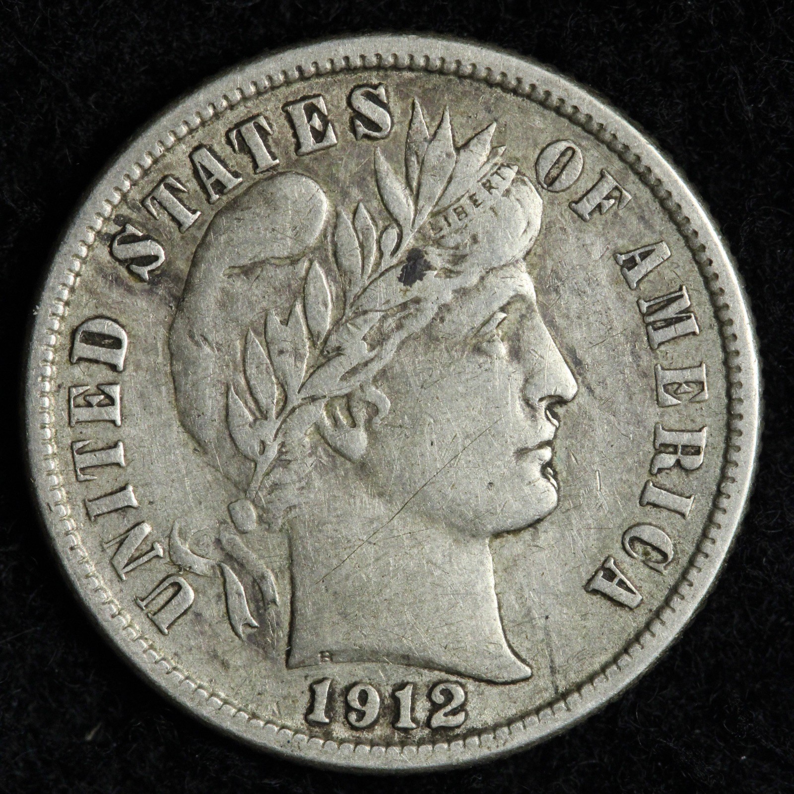 1912-S Barber Silver Dime XF+ E218 RWKNA