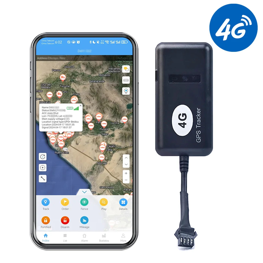 Tracker 4G GT02 4pin GPS Sentinel - Precise Position & Cut OFF Fuel /Stop Engine