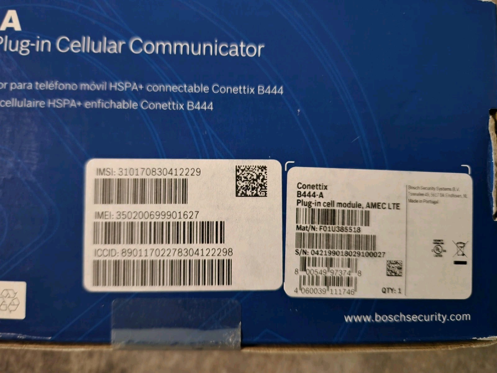 Bosch B444-A Connettix Plug In Cellular Communicator