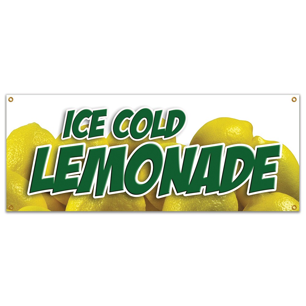 LEMONADE 1 BANNER SIGN lemonaid ice cold fresh homemade drinks food