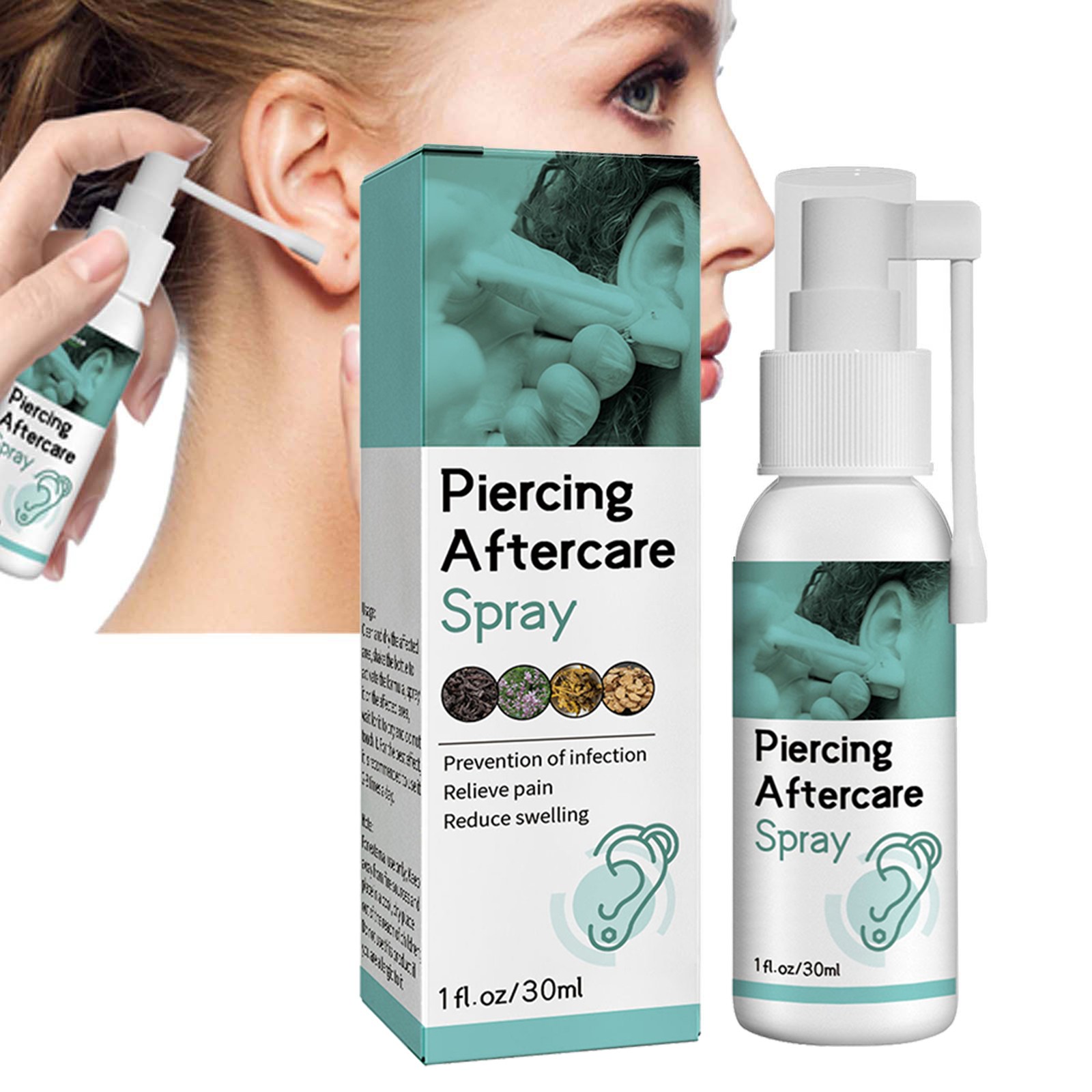 Piercing Aftercare Spray Saline Solution suitable for Piercings Bumps Accelerate