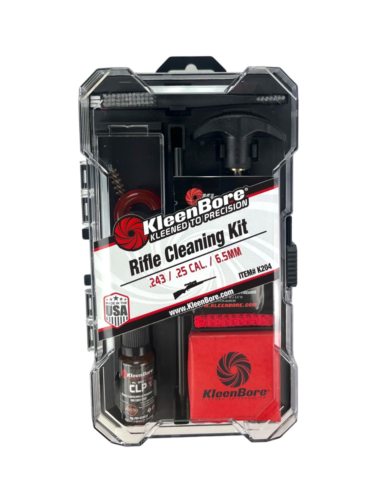 KleenBore .243 .25 6.5mm Rifle Cleaning Kit – Multi Caliber Gun Cleaning Kit wit