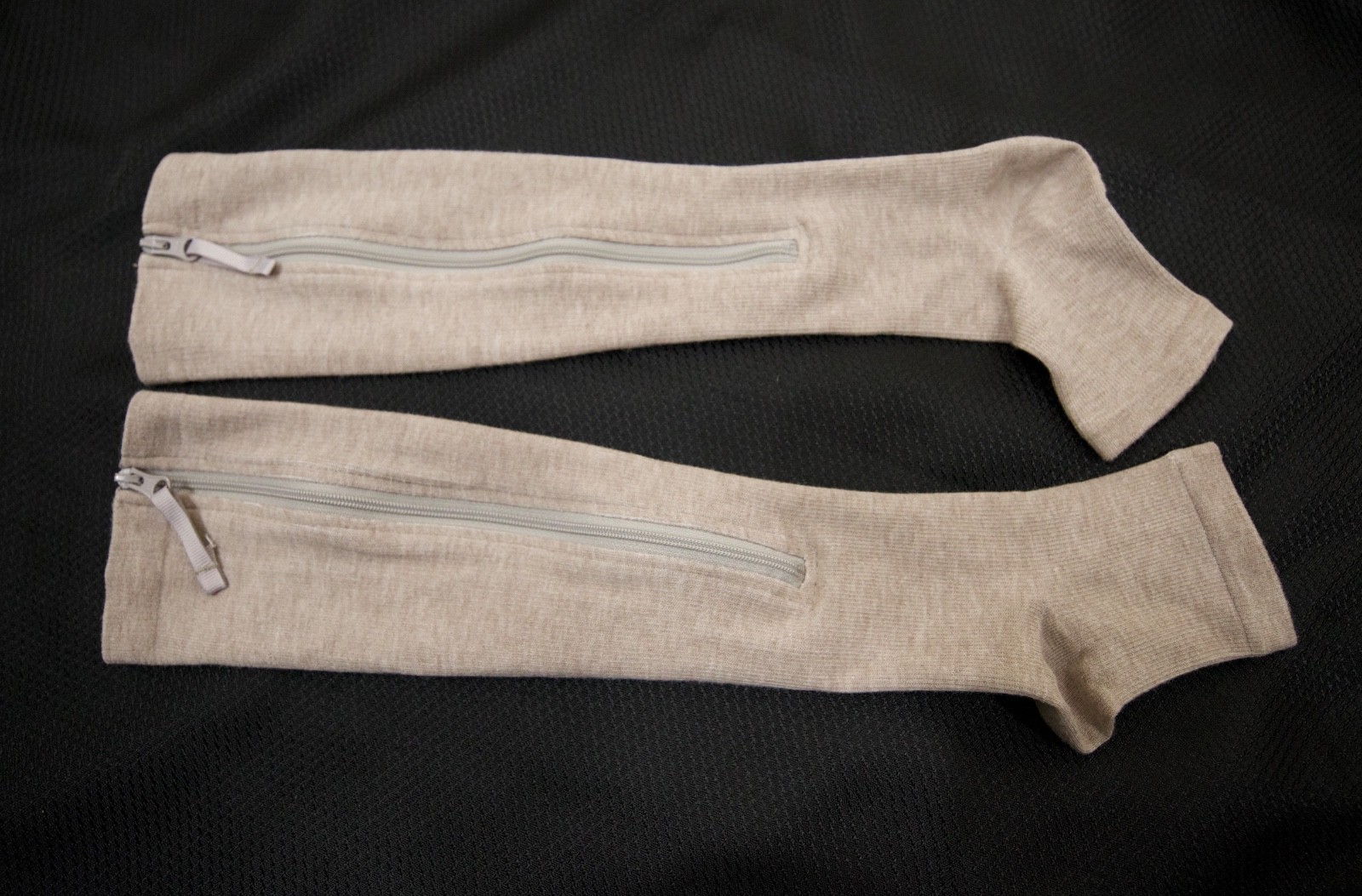 Open-Toe Compression Socks, side zippers, XS.
