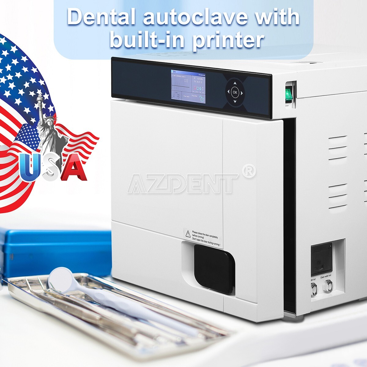 22L Class B Steam Sterilizer Dental Autoclave Pulsation vacuum With Printer