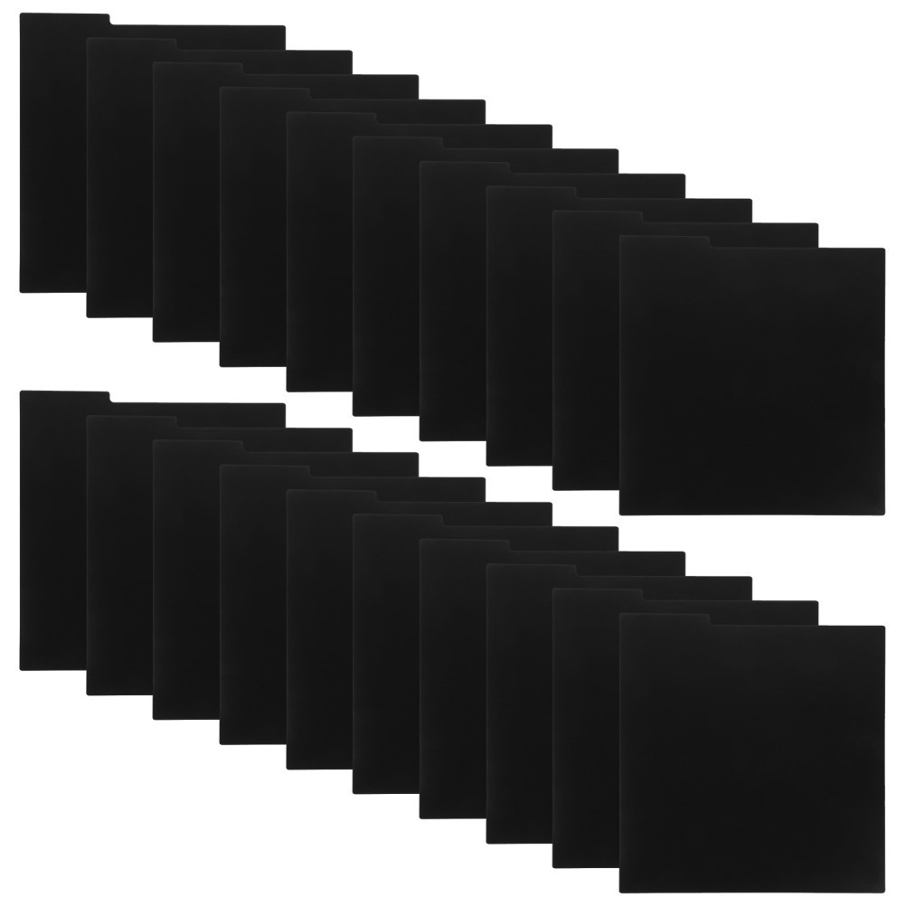 20Pcs Black PVC Record Dividers with Tabs Reusable Vinyl Storage Separators