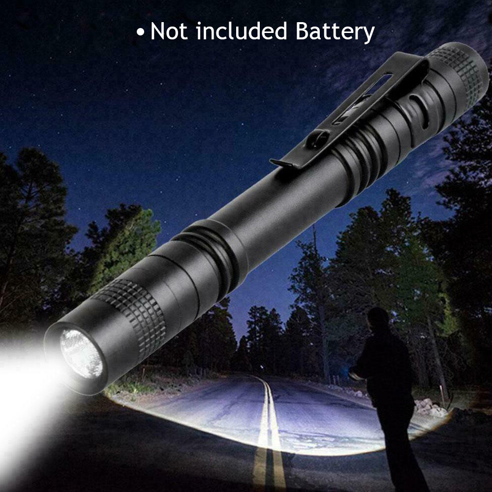 2PCS Mini Small Torch Super Bright LED Flashlight Penlight with Clip Pocket