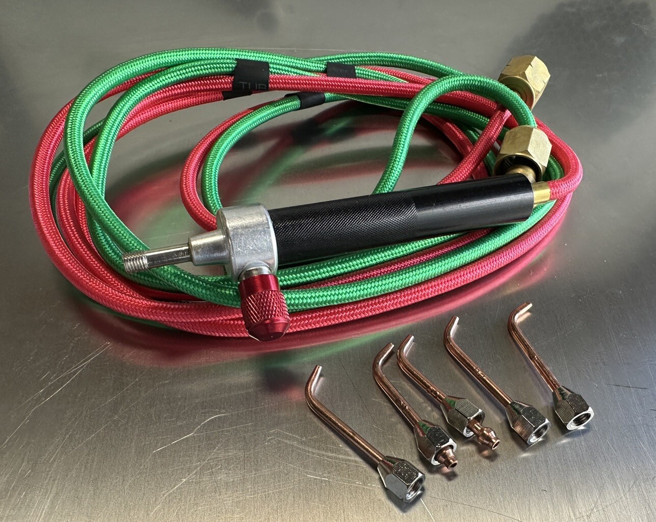 Jewelry Micro Welding Soldering Mini Oxy acetyle Gas Torch Set w/5 Tips & Hoses